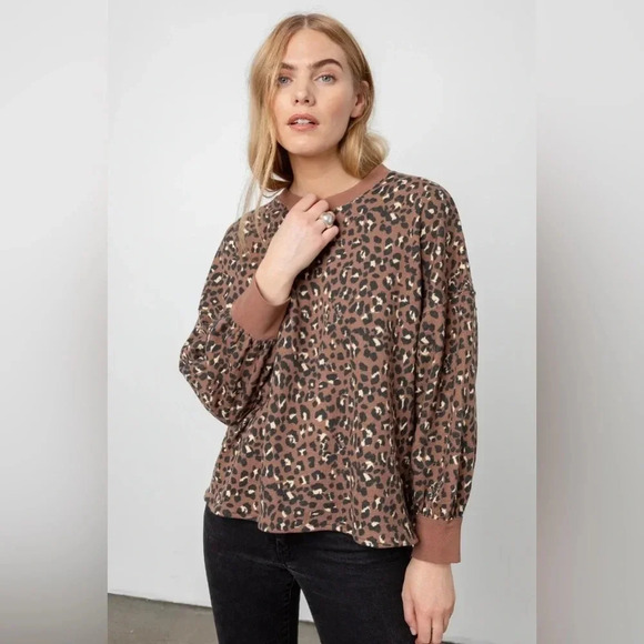 NWT Rails Reeves sweater in mountain leopard sz xs - Picture 1 of 13